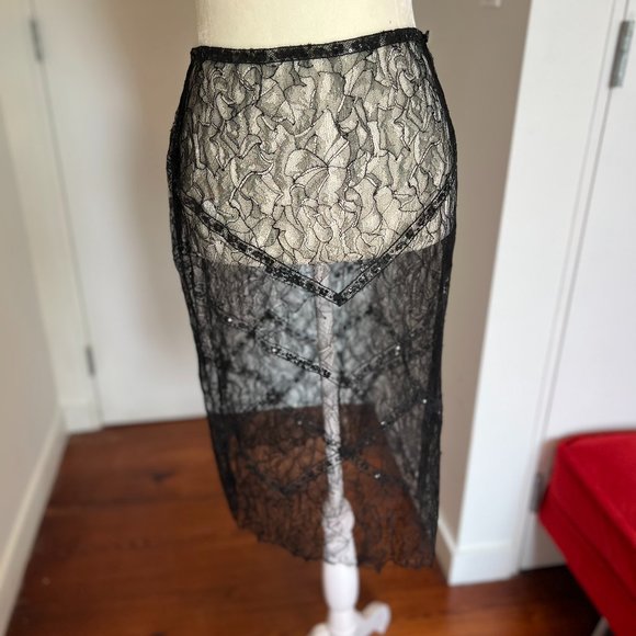 Chanel Cruise handmade lace and sequin sheer skirt Size 38 US 4/6/S - Picture 5 of 16